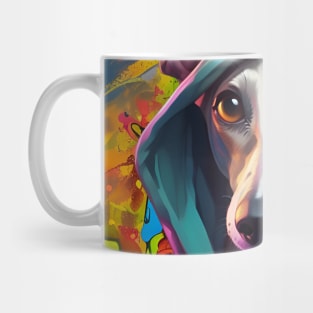 Whippet in a Hoodie Graffiti Artist Mug